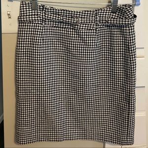 Vintage Houndstooth High Waist Mini Skirt with Matching Belt